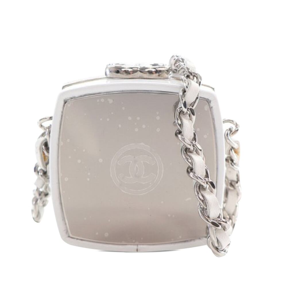 Chanel Patent Goatskin Make-up Box Clutch With Chain